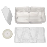 10pcs Baking Cake Box 4 Grid Triangular Transparent Material Cake Box for Dessert Bakery