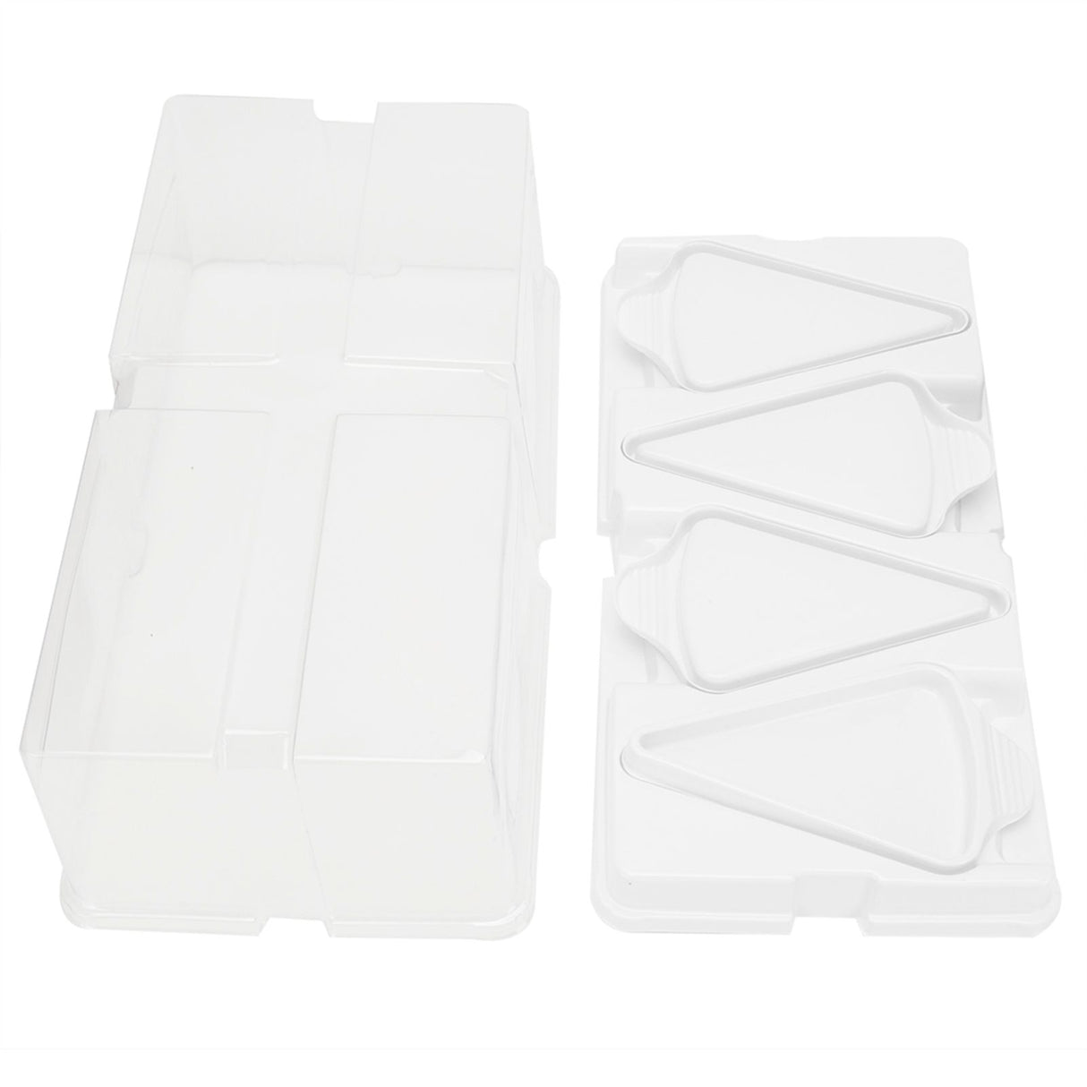 10pcs Baking Cake Box 4 Grid Triangular Transparent Material Cake Box for Dessert Bakery