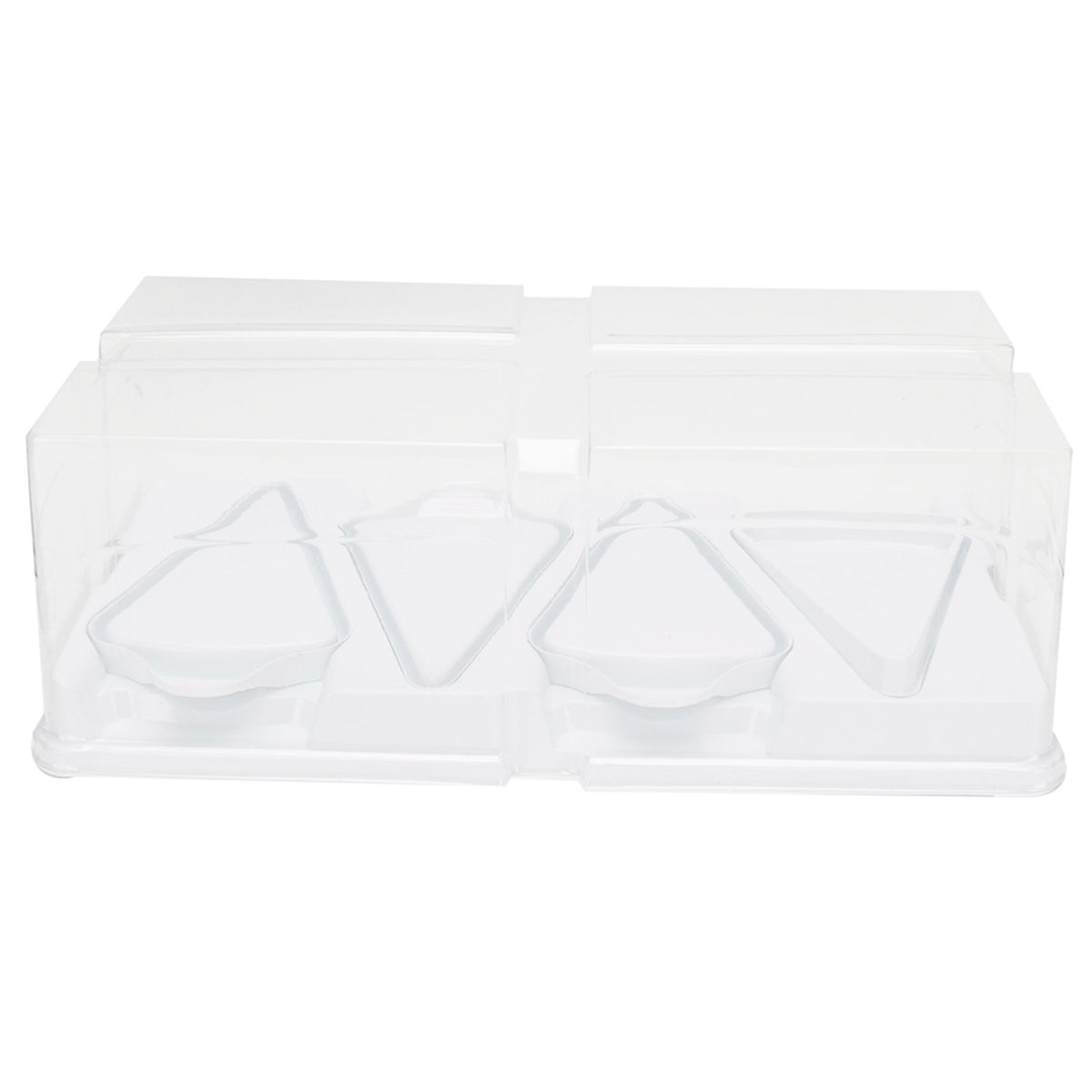 10pcs Baking Cake Box 4 Grid Triangular Transparent Material Cake Box for Dessert Bakery