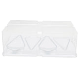 10pcs Baking Cake Box 4 Grid Triangular Transparent Material Cake Box for Dessert Bakery - Close-Up Angle