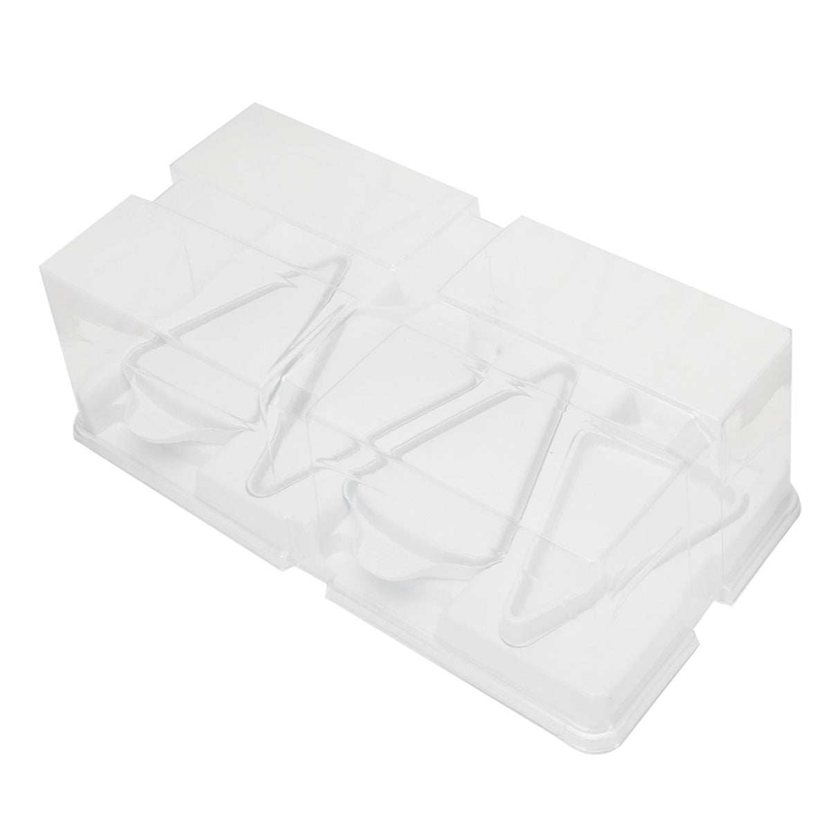 10pcs Baking Cake Box 4 Grid Triangular Transparent Material Cake Box for Dessert Bakery