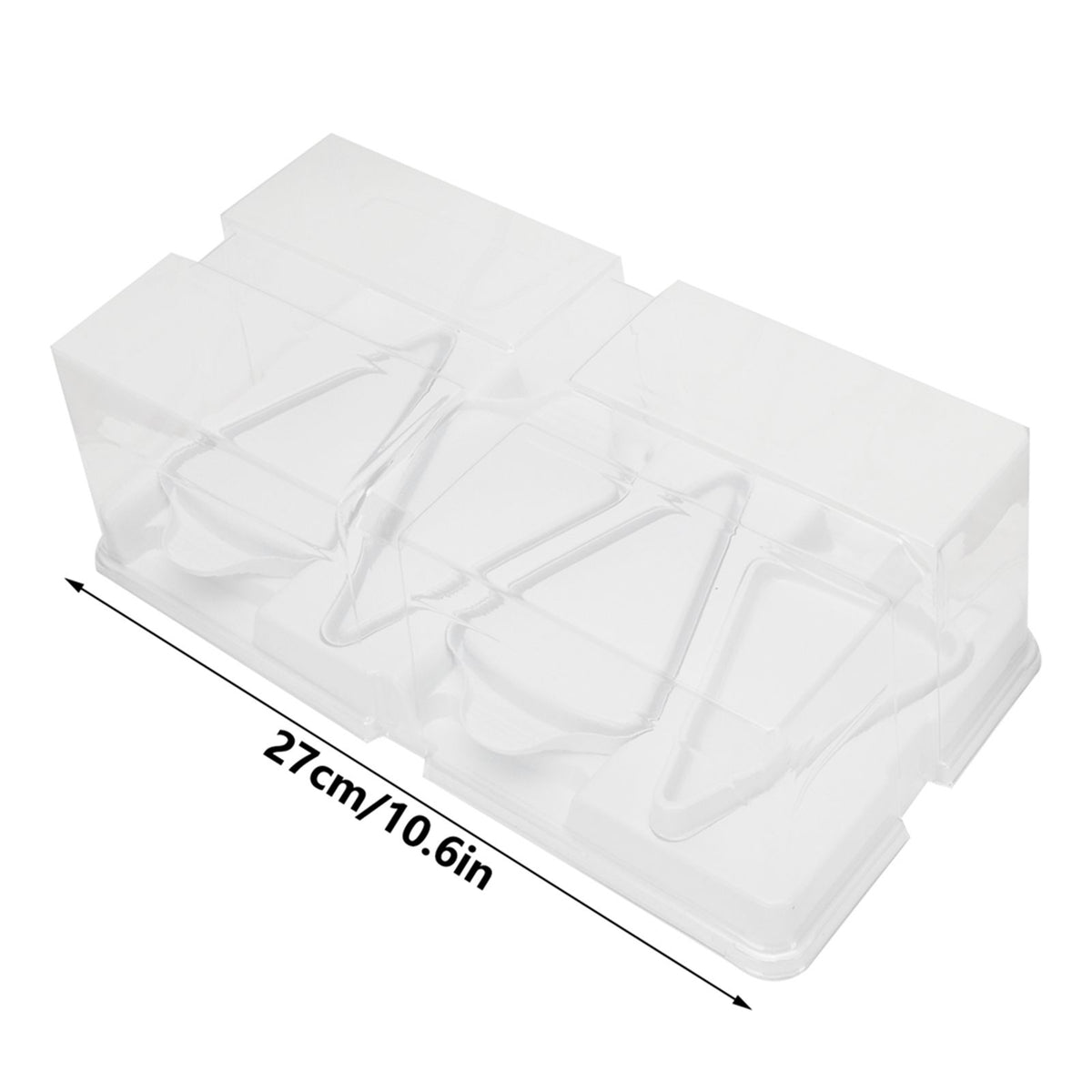 10pcs Baking Cake Box 4 Grid Triangular Transparent Material Cake Box for Dessert Bakery