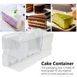 10pcs Baking Cake Box 4 Grid Triangular Transparent Material Cake Box for Dessert Bakery