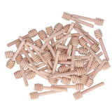 50PCS 8CM Wood Honey Dipper Sticks Honey Stirrer Dispensing Wand for Wedding Party Favors