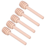 50PCS 8CM Wood Honey Dipper Sticks Honey Stirrer Dispensing Wand for Wedding Party Favors - Close-Up Angle