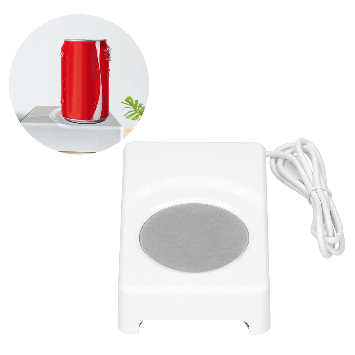 USB Heating Cooling Coaster Portable Cup Warmer Refrigeration Pad for Home Office Car Use