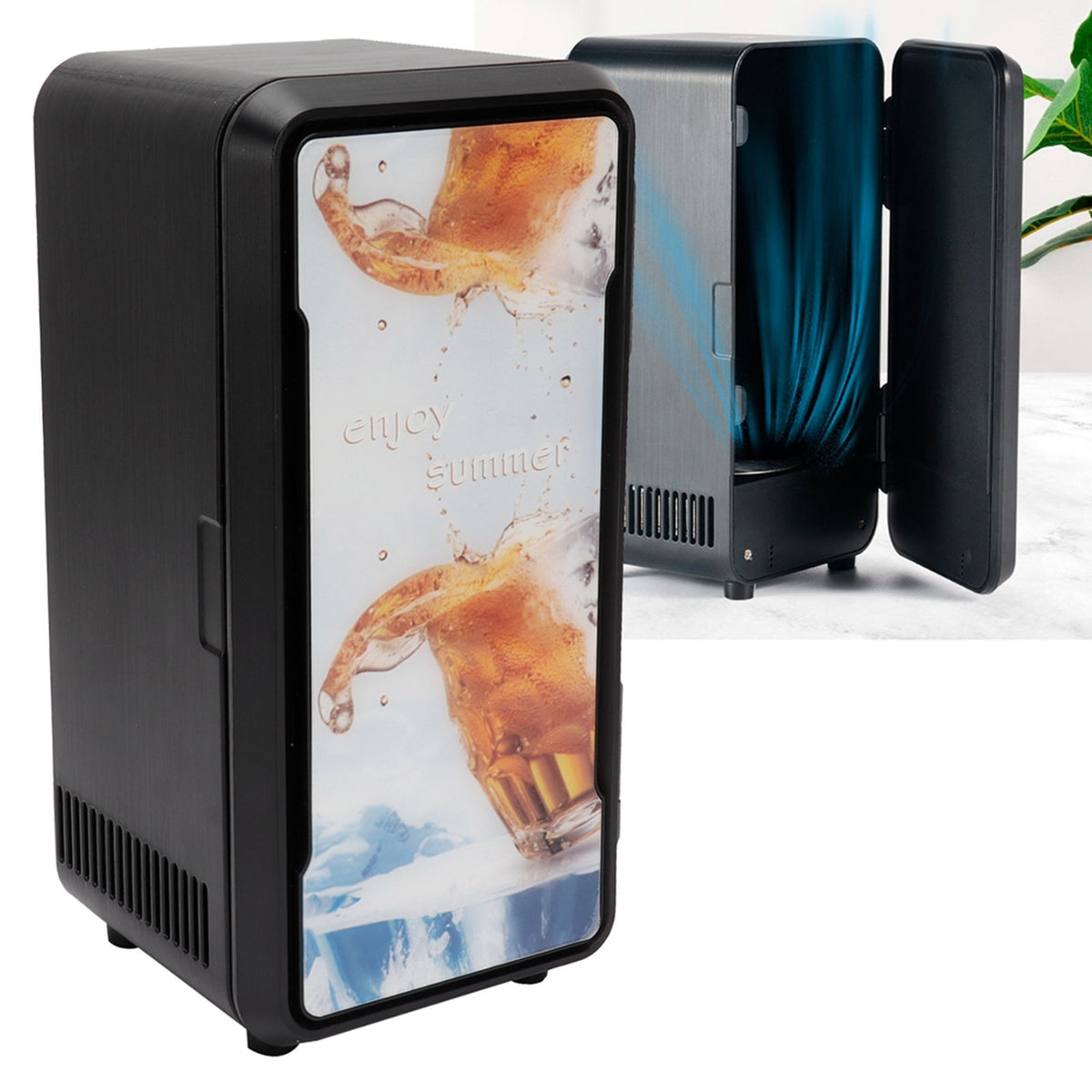 Mini Refrigerator USB Rapid Cooling Electric Fridge Cooler Warmer for Cosmetics DrinksBlack 18W