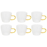 6Pcs Heat Resistant Glass Cup Tea Cup with Handle Tea Set Accessories for Home Tea House