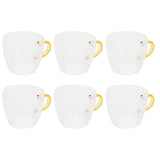 6Pcs Heat Resistant Glass Cup Tea Cup with Handle Tea Set Accessories for Home Tea House