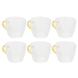 6Pcs Heat Resistant Glass Cup Tea Cup with Handle Tea Set Accessories for Home Tea House - Rear View