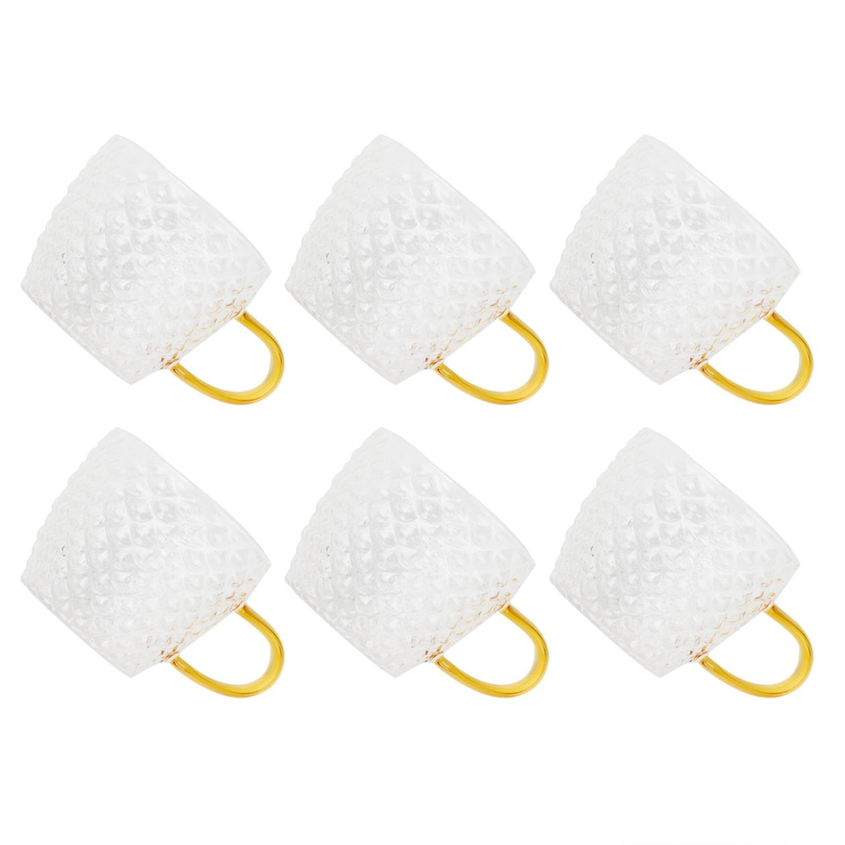 6Pcs Heat Resistant Glass Cup Tea Cup with Handle Tea Set Accessories for Home Tea House
