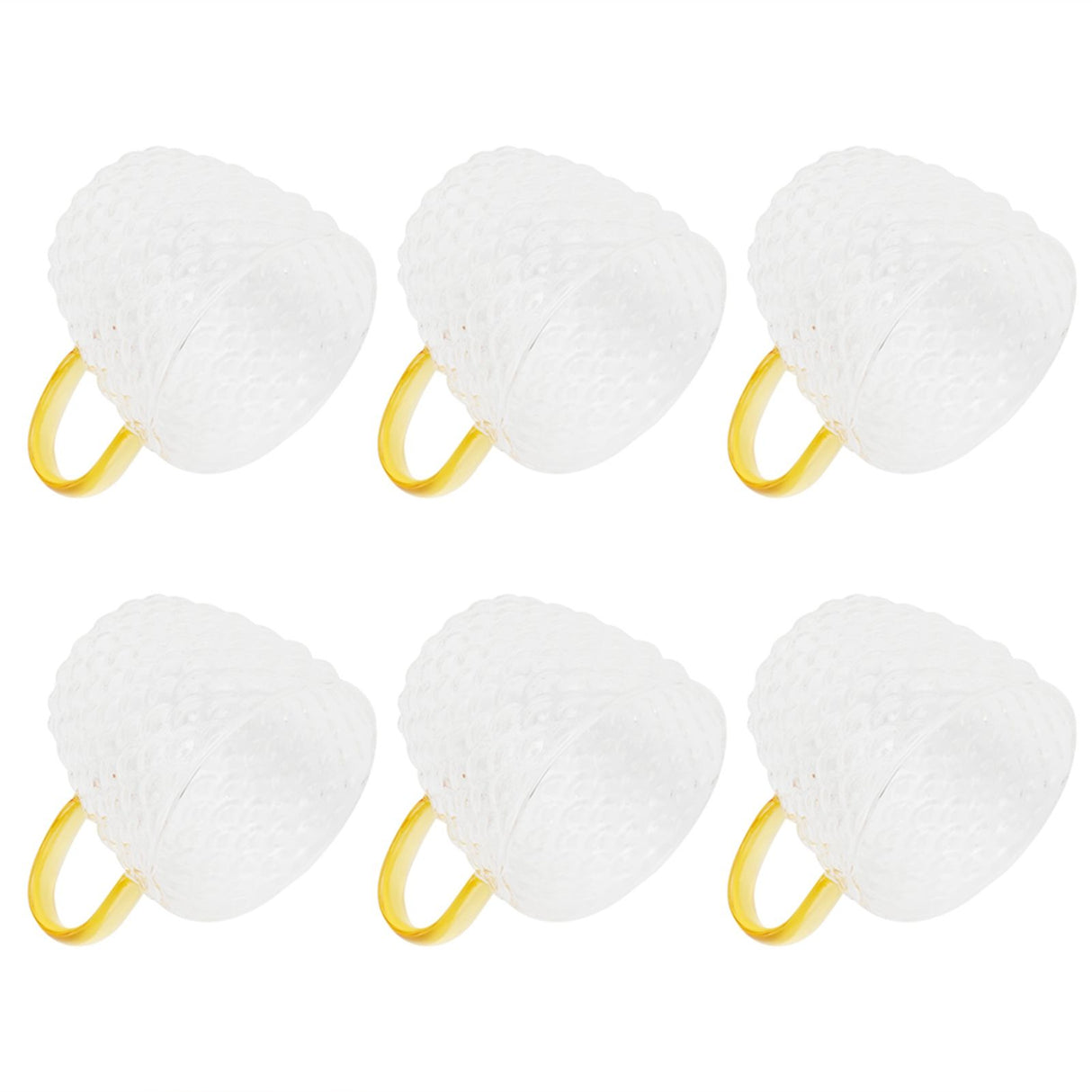 6Pcs Heat Resistant Glass Cup Tea Cup with Handle Tea Set Accessories for Home Tea House
