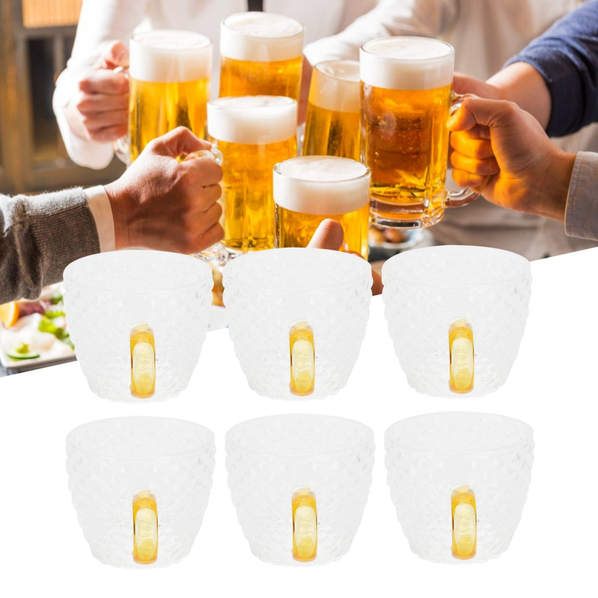 6Pcs Heat Resistant Glass Cup Tea Cup with Handle Tea Set Accessories for Home Tea House