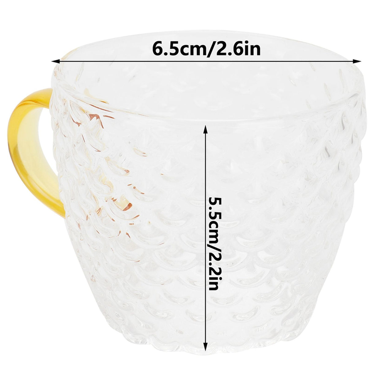 6Pcs Heat Resistant Glass Cup Tea Cup with Handle Tea Set Accessories for Home Tea House