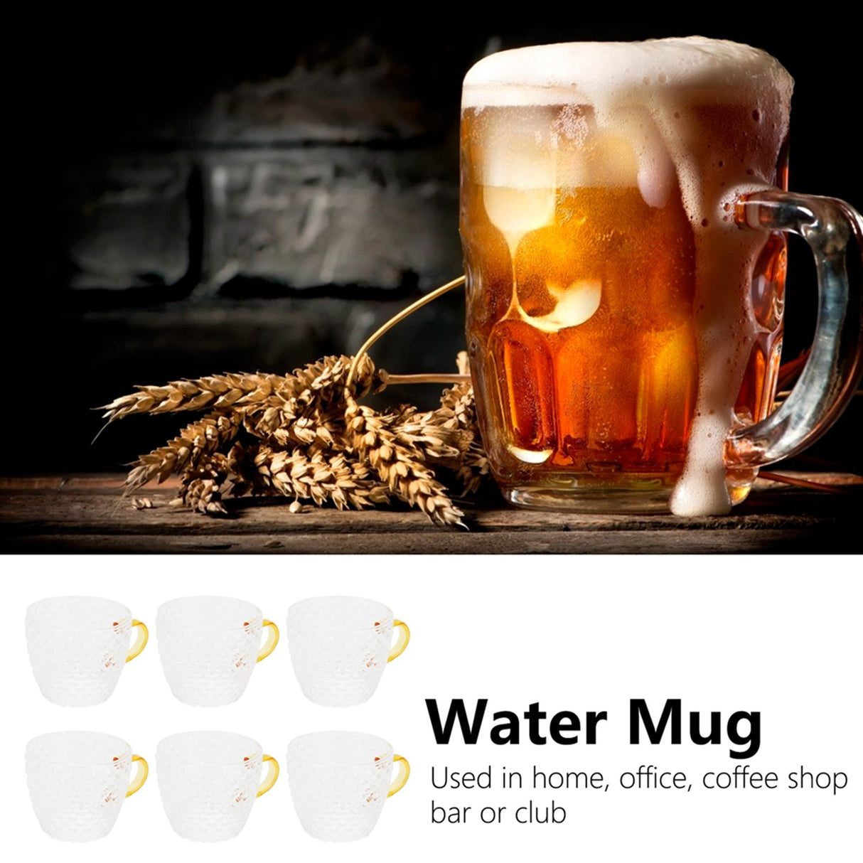 6Pcs Heat Resistant Glass Cup Tea Cup with Handle Tea Set Accessories for Home Tea House