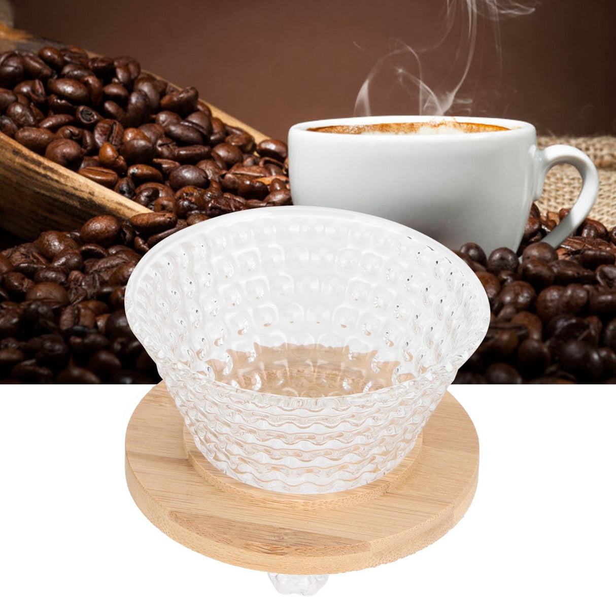 Coffee Pot Filter reusable glass Coffee Dripper Funnel Kettle Brewer AccessoriesTransparent