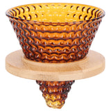 Coffee Pot Filter reusable glass Coffee Dripper Funnel Kettle Brewer AccessoriesBrown - Side View