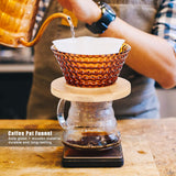 Coffee Pot Filter reusable glass Coffee Dripper Funnel Kettle Brewer AccessoriesBrown - Extra Image