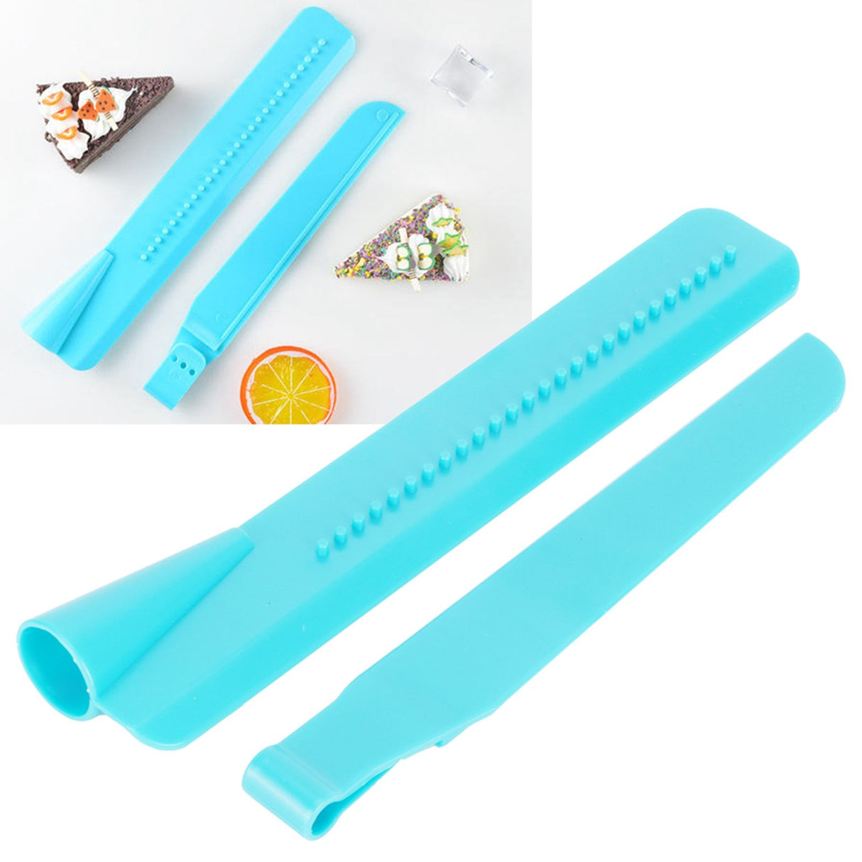 Cake Smoother Ruler Height Adjustable Cream Butter Scraper Cake Decorating Tool Blue