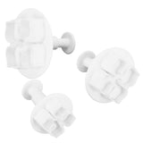 3Pcs Cake Decorating Mold Hydrangea Pattern Biscuits Cutter Spring Mold Baking Pastry Tool - Top-Down View