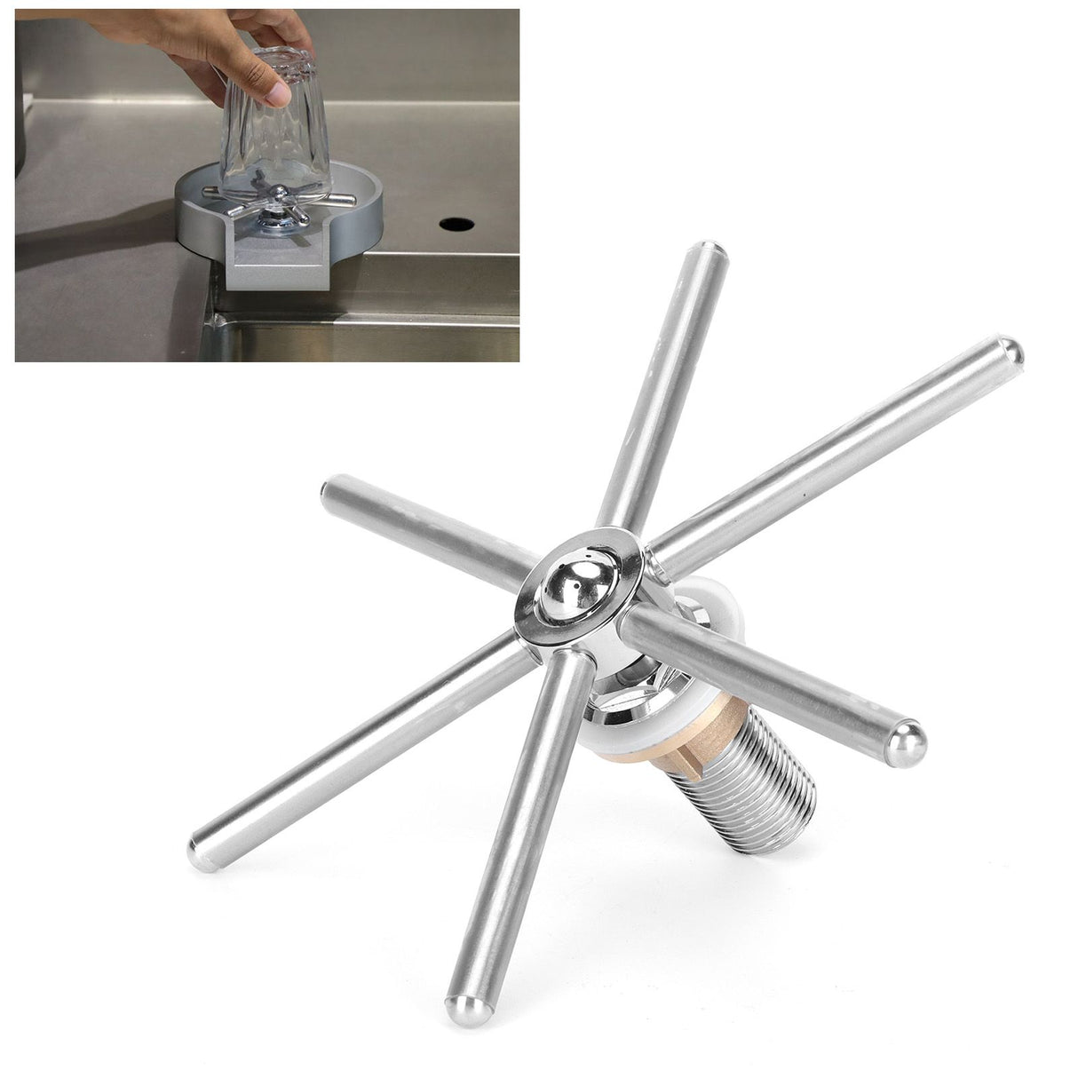 Stainless Steel Automatic Bar Glass Rinser High Pressure Faucet Head Rinser for Coffee Cup