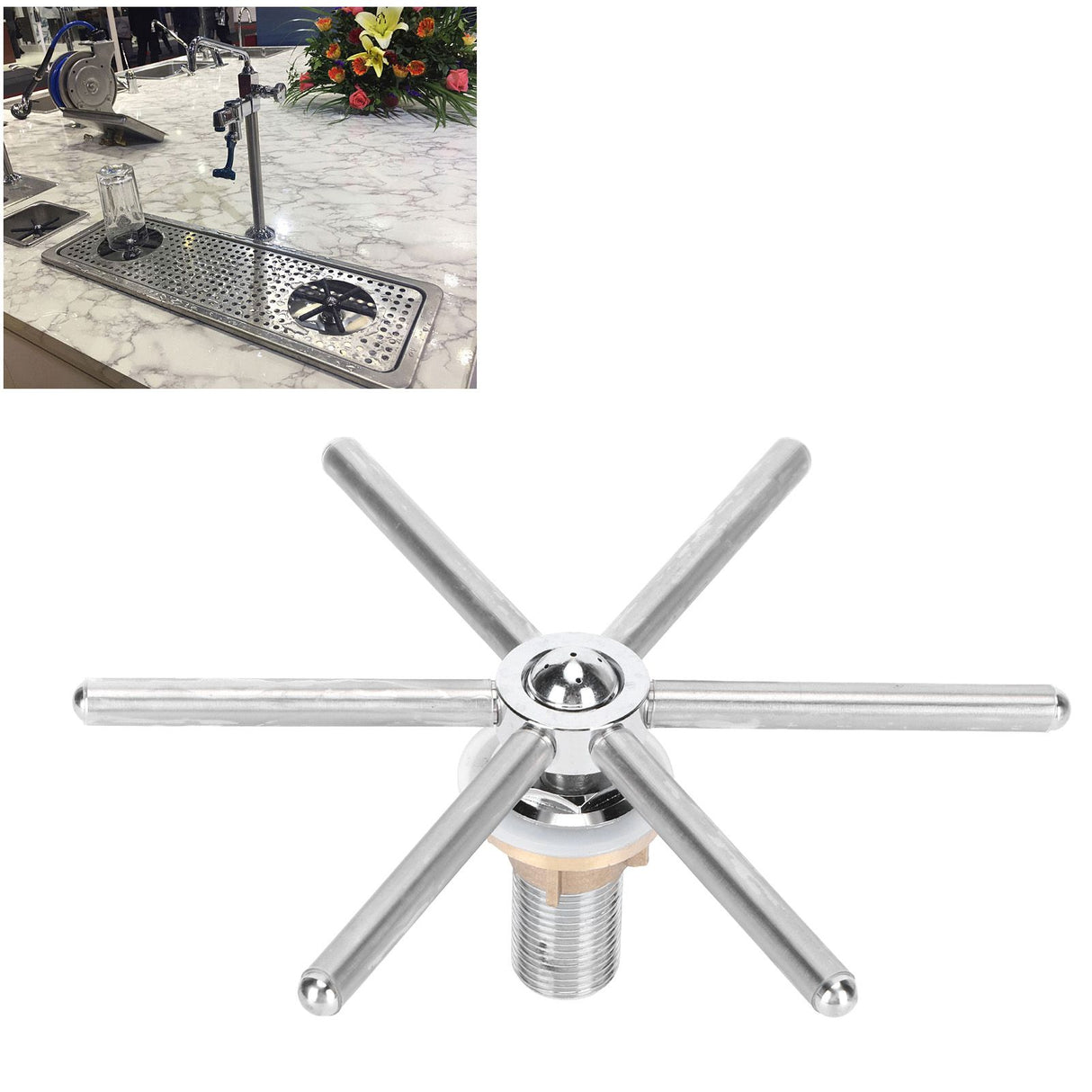 Stainless Steel Automatic Bar Glass Rinser High Pressure Faucet Head Rinser for Coffee Cup