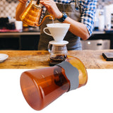 Home Coffee Pot High Borosilicate Glass Pour Over Coffee Maker Kettle with Scales(Brown )