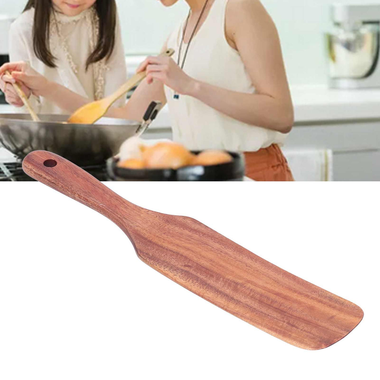 Wooden Frying Spatula Beefsteak Shovel Spurtle Tableware Kitchen Cooking Utensil29x5.5cm