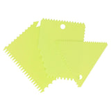 3PCS/Set Cake Cream Scraper Pasty Cutters Scraper Irregular Teeth Edge DIY SmootherGreen