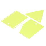 3PCS/Set Cake Cream Scraper Pasty Cutters Scraper Irregular Teeth Edge DIY SmootherGreen - Side View