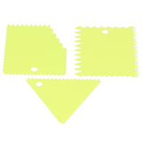 3PCS/Set Cake Cream Scraper Pasty Cutters Scraper Irregular Teeth Edge DIY SmootherGreen - Rear View