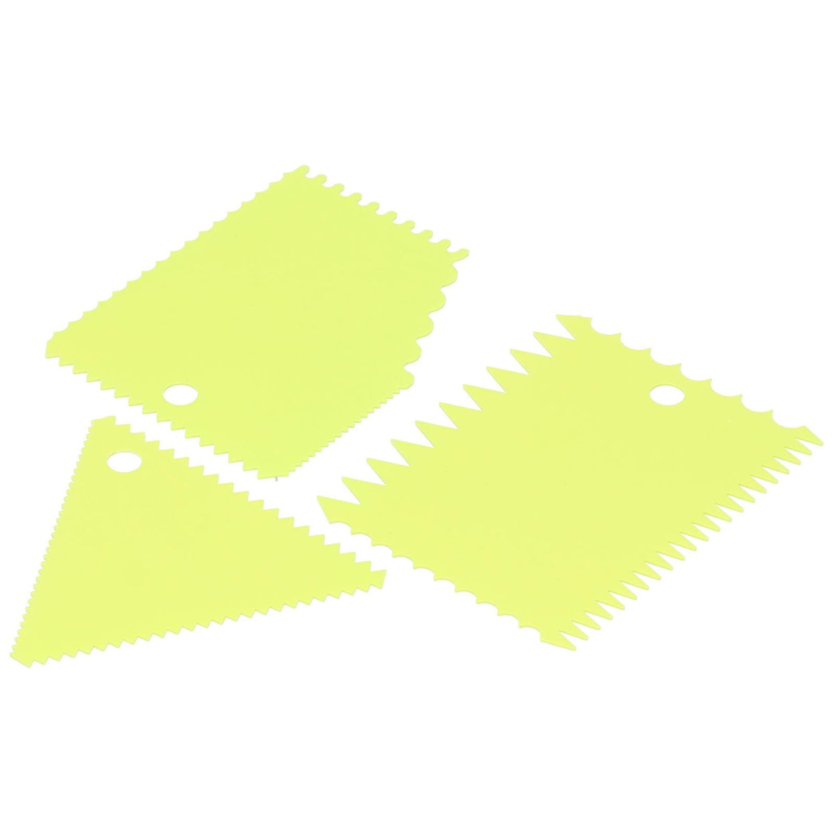 3PCS/Set Cake Cream Scraper Pasty Cutters Scraper Irregular Teeth Edge DIY SmootherGreen