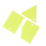 3PCS/Set Cake Cream Scraper Pasty Cutters Scraper Irregular Teeth Edge DIY SmootherGreen