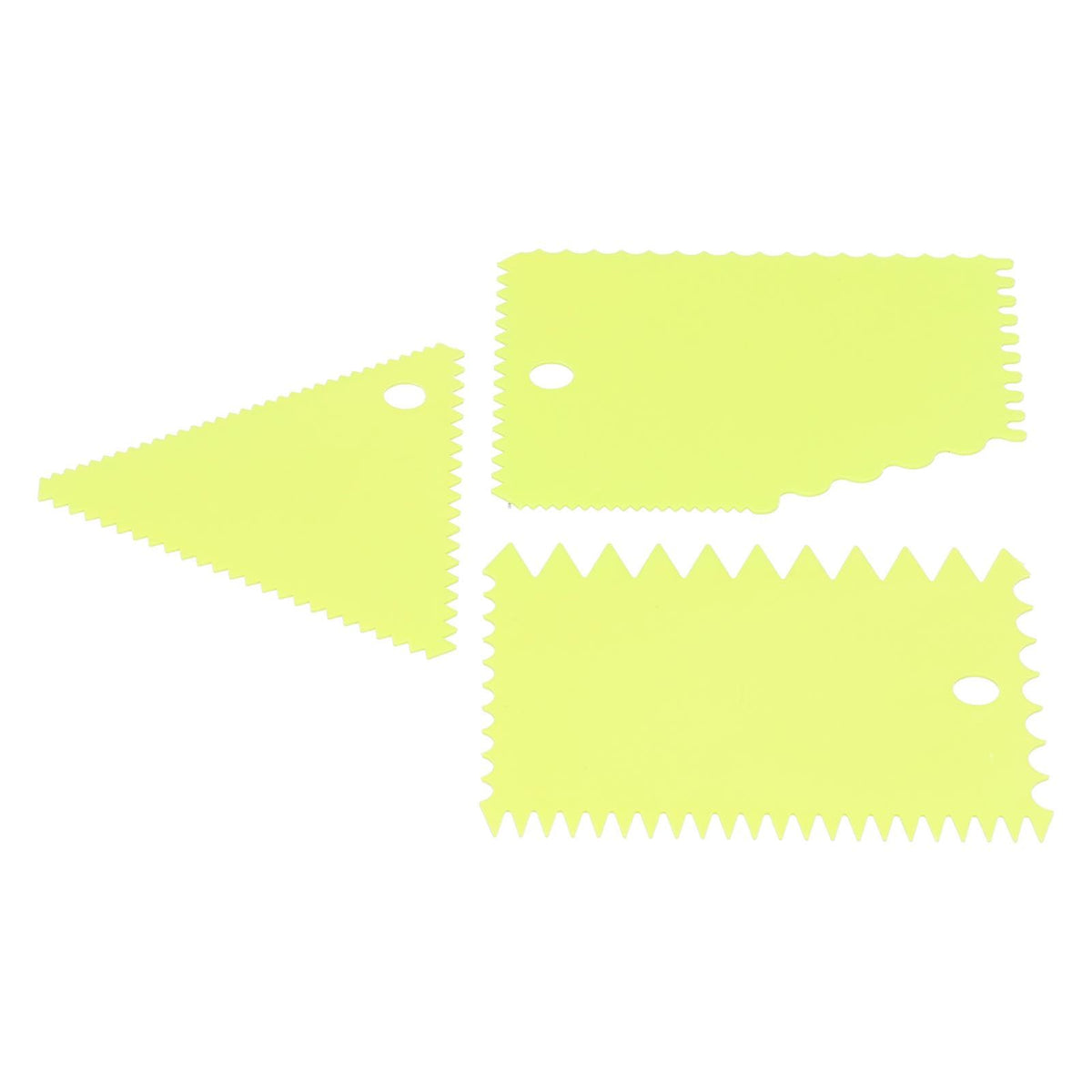 3PCS/Set Cake Cream Scraper Pasty Cutters Scraper Irregular Teeth Edge DIY SmootherGreen