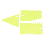 3PCS/Set Cake Cream Scraper Pasty Cutters Scraper Irregular Teeth Edge DIY SmootherGreen - Extra Image