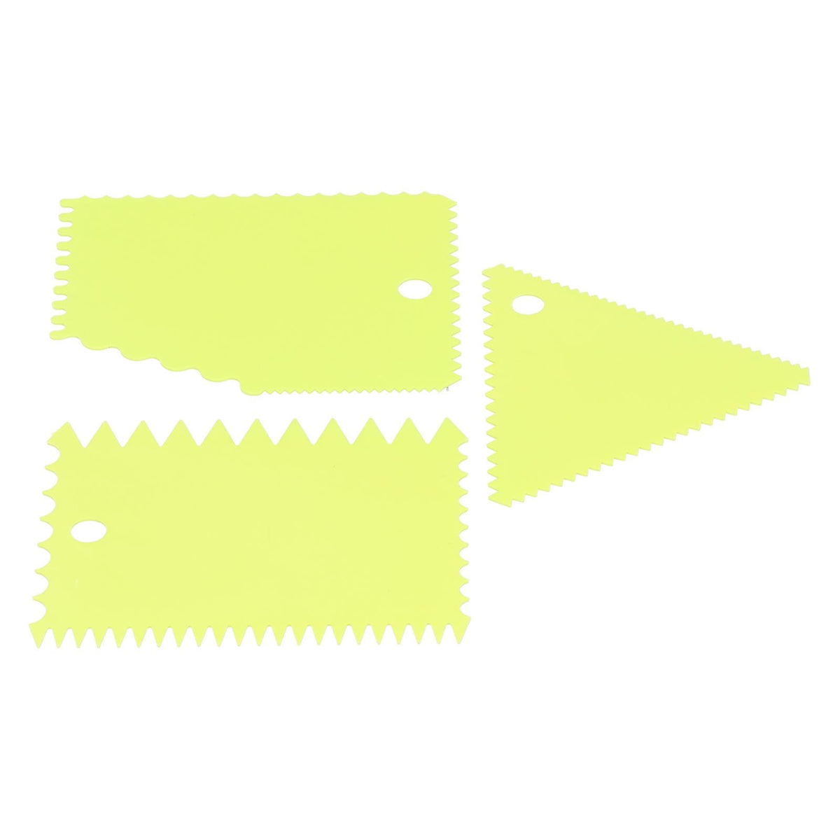 3PCS/Set Cake Cream Scraper Pasty Cutters Scraper Irregular Teeth Edge DIY SmootherGreen