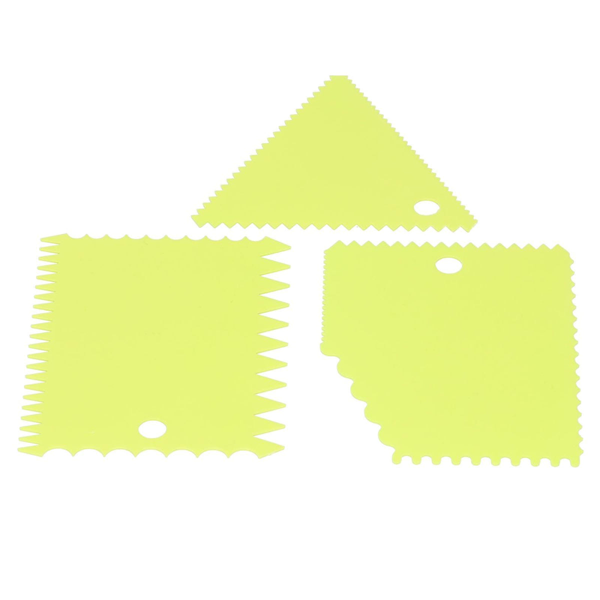 3PCS/Set Cake Cream Scraper Pasty Cutters Scraper Irregular Teeth Edge DIY SmootherGreen
