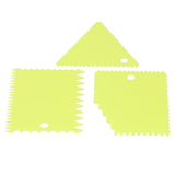3PCS/Set Cake Cream Scraper Pasty Cutters Scraper Irregular Teeth Edge DIY SmootherGreen
