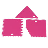 3PCS/Set Cake Cream Scraper Pasty Cutters Scraper Irregular Teeth Edge DIY SmootherRose Red