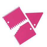 3PCS/Set Cake Cream Scraper Pasty Cutters Scraper Irregular Teeth Edge DIY SmootherRose Red - Extra Image