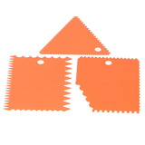 3PCS/Set Cake Cream Scraper Pasty Cutters Scraper Irregular Teeth Edge DIY SmootherOrange