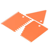3PCS/Set Cake Cream Scraper Pasty Cutters Scraper Irregular Teeth Edge DIY SmootherOrange