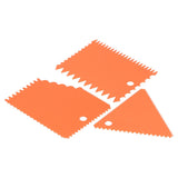 3PCS/Set Cake Cream Scraper Pasty Cutters Scraper Irregular Teeth Edge DIY SmootherOrange - 45-Degree Angle