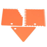 3PCS/Set Cake Cream Scraper Pasty Cutters Scraper Irregular Teeth Edge DIY SmootherOrange