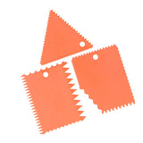 3PCS/Set Cake Cream Scraper Pasty Cutters Scraper Irregular Teeth Edge DIY SmootherOrange