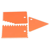 3PCS/Set Cake Cream Scraper Pasty Cutters Scraper Irregular Teeth Edge DIY SmootherOrange