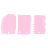 3PCS/Set Cake Cream Scraper Dough Pasty Cutters Scraper Kitchen Tool DIY Baking ToolPink