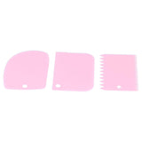 3PCS/Set Cake Cream Scraper Dough Pasty Cutters Scraper Kitchen Tool DIY Baking ToolPink