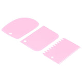3PCS/Set Cake Cream Scraper Dough Pasty Cutters Scraper Kitchen Tool DIY Baking ToolPink