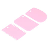 3PCS/Set Cake Cream Scraper Dough Pasty Cutters Scraper Kitchen Tool DIY Baking ToolPink - 45-Degree Angle
